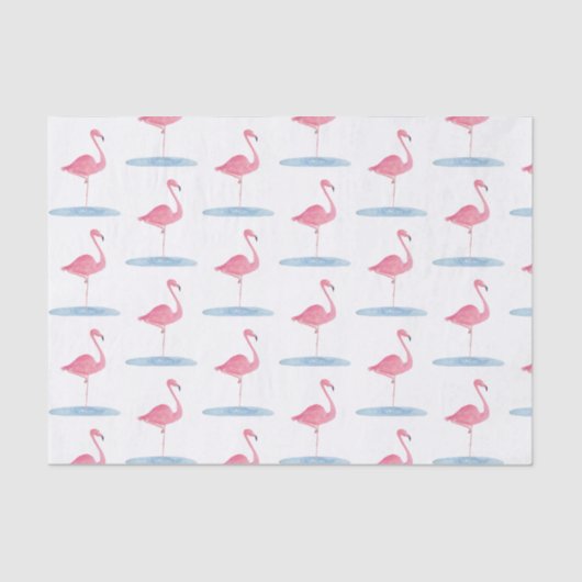 Wasserfarbe Rosa Flamingo Seidenpapier (Vorderseite)
