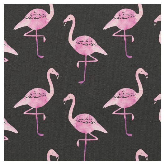Wasserfarbe Rosa Flamingo Silhouette Muster Stoff (Nahaufnahme)