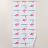 Wasserfarbe Rosa Flamingo Strandtuch (Vorderseite)