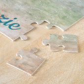 Wasserfarbe Rosa Flamingo| Tropische Insel Puzzle (Seite)