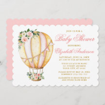 Wasserfarbe Rosa Floral Baby Dusche Luftballon