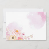 Wasserfarbe Rosa Floral Heilige Kommune Vielen Dan Einladung (Rückseite)