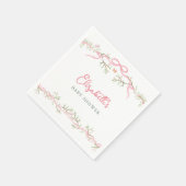 Wasserfarbe Rosa Frühlingsgarten Kinderdusche Serviette (Ecke)