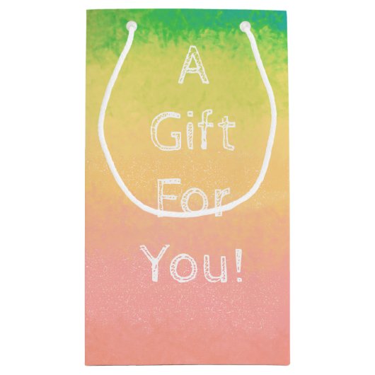 Wasserfarbe, rosa, gelb, Geschenktüte - Klein, glä (Rückseite)