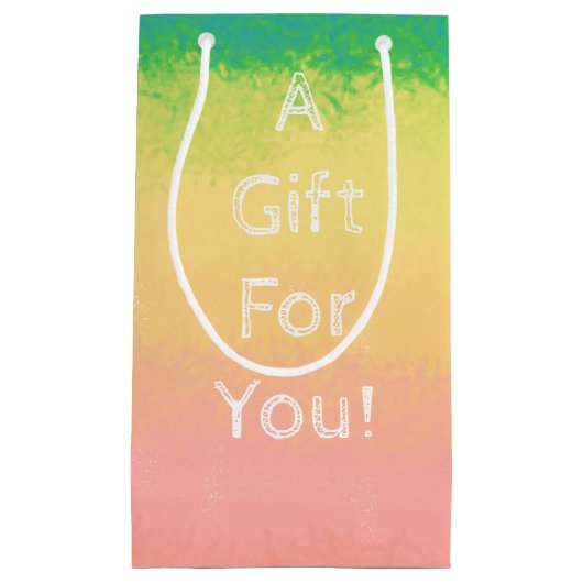 Wasserfarbe, rosa, gelb, Geschenktüte - Klein, glä (Vorderseite)