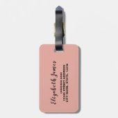 Wasserfarbe Rosa Gewürz Botanisch Personalisiert Gepäckanhänger (Rückseite vertikal)