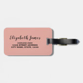 Wasserfarbe Rosa Gewürz Botanisch Personalisiert Gepäckanhänger (Rückseite horizontal)