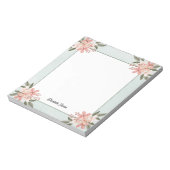 Wasserfarbe Rosa Gewürz Botanisch Personalisiert Notizblock (Rotiert)