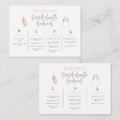 Wasserfarbe Rosa Girl Bacheloretary Mitteilungskarte (Vorne/Hinten)