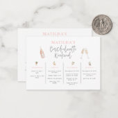 Wasserfarbe Rosa Girl Bacheloretary Mitteilungskarte (Vorderseite/Rückseite Beispiel)