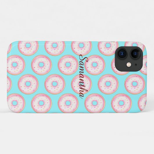 Wasserfarbe Rosa glänzende Sprinkle Donuts Case-Mate iPhone Hülle (Rückseite (Horizontal))