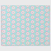 Wasserfarbe Rosa glänzende Sprinkle Donuts Geschenkpapier (Flach)
