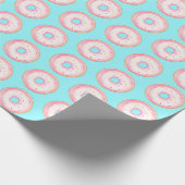 Wasserfarbe Rosa glänzende Sprinkle Donuts Geschenkpapier (Ecke)