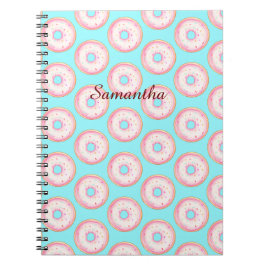 Wasserfarbe Rosa glänzende Sprinkle Donuts Notizblock