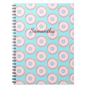 Wasserfarbe Rosa glänzende Sprinkle Donuts Notizblock