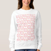 Wasserfarbe Rosa glänzende Sprinkle Donuts Sweatshirt (Vorderseite)