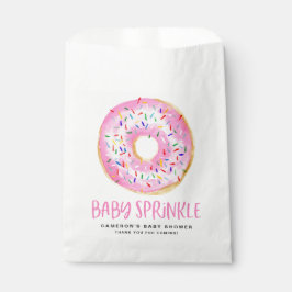 Wasserfarbe Rosa Glazed Donut Baby Sprinkle Geschenktütchen