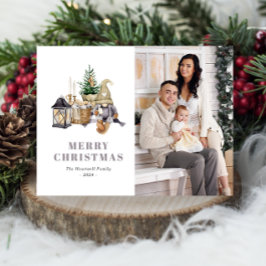 Wasserfarbe Rosa Gnome Foto Postkarte