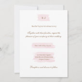Wasserfarbe Rosa Gold Weiß Grau Elegante Hochzeit Einladung (Vorderseite)