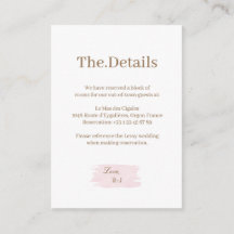 Wasserfarbe Rosa Gold Weißes Hochzeitshotel Detail