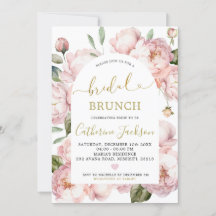 Wasserfarbe Rosa Goldene Peony Bridal Brunch