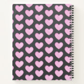 Wasserfarbe Rosa Herz Personalisiertes Sketchbuch Notizblock (Rückseite)