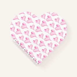 Wasserfarbe Rosa Herz Valentinisches Geschenk Notizblock