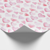 Wasserfarbe Rosa Herz Valentinstag Geschenkpapier (Ecke)