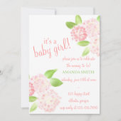 Wasserfarbe Rosa Hydrangea Einladung (Vorderseite)