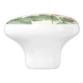 Wasserfarbe Rosa Japanischer Anemone Blumengemälde Keramikknauf (Seitenansicht)