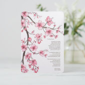 Wasserfarbe Rosa Kirschblossom Blumenzehen Dankeskarte (Stehend Vorderseite)