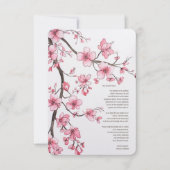 Wasserfarbe Rosa Kirschblossom Blumenzehen Dankeskarte (Vorderseite)