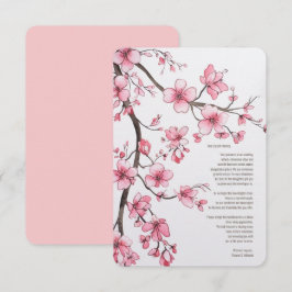 Wasserfarbe Rosa Kirschblossom Blumenzehen Dankeskarte