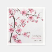 Wasserfarbe Rosa Kirschblossom Blumenzehen Serviette (Vorderseite)
