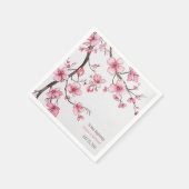 Wasserfarbe Rosa Kirschblossom Blumenzehen Serviette (Ecke)