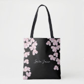 Wasserfarbe Rosa Kirsche Blossom Blumenmotiv Stilv Tasche (Vorderseite)