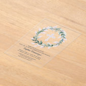 Wasserfarbe Rosa Kreuz Erste Kommune Acryleinladungen (Ablage )