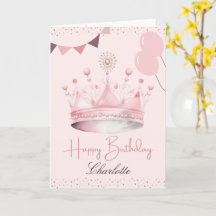 Wasserfarbe Rosa Krone Geburtstag