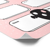 Wasserfarbe Rosa Kürbis Geist Halloween Planner Poster (Ecke)