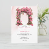 Wasserfarbe Rosa Magenta Rose Hochzeitsmarsch Einladung (Stehend Vorderseite)