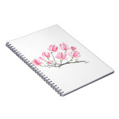 Wasserfarbe Rosa Magnolia Natur Botanisches Flora Notizblock (Rechte Seite)