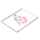Wasserfarbe Rosa Magnolia Natur Botanisches Flora Notizblock (Linke Seite)