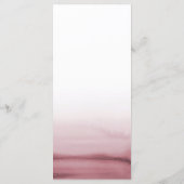 Wasserfarbe Rosa Ombre Moderne Hochzeit Menükarte (Rückseite)