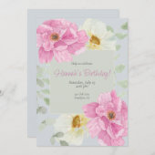 Wasserfarbe Rosa Peere Einladung (Vorne/Hinten)