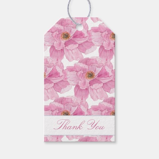 Wasserfarbe Rosa Peere Geschenkanhänger (Vorderseite)