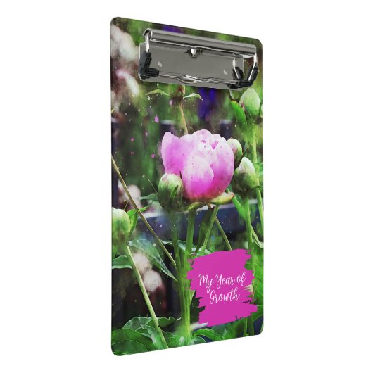 Wasserfarbe Rosa Peere Mini Klemmbrett (Schrägansicht)