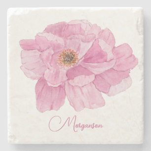 Wasserfarbe Rosa Peere Steinuntersetzer