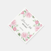 Wasserfarbe Rosa Pénées Floral | Hochzeit von Napk Serviette (Ecke)