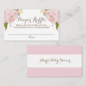 Wasserfarbe Rosa Peonies Babywindeln Begleitkarte (Vorne/Hinten)