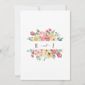 Wasserfarbe Rosa Péony Blumenstrasse Einzigartige Einladung (Rückseite)